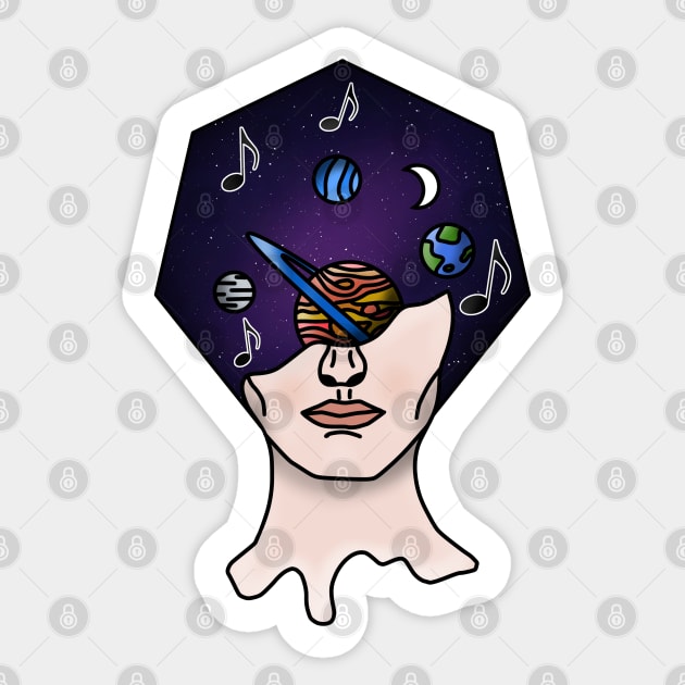 The thinking head Sticker by thearkhive